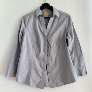 Investments Gold Label "Taylor" Non Iron Button Down Womens Workwear Blouse Sz 8
